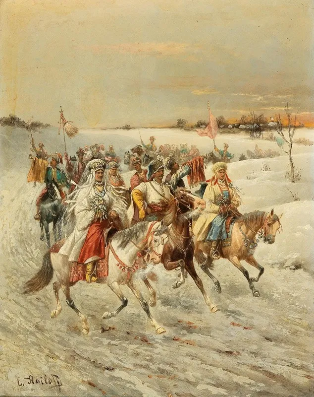 Cossack Wedding Wall Art by Adolf Baumgartner-Stoiloff - High-Resolution Digital Print