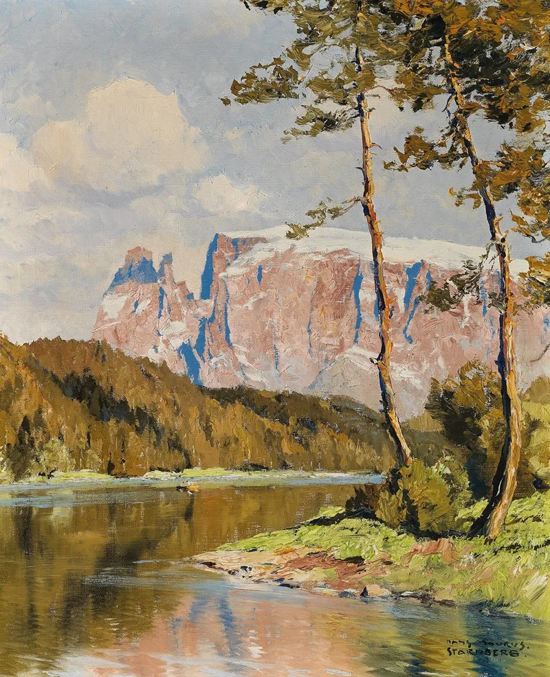 Costalovarasee Mit Schlern Wall Art by Hans Maurus - High-Resolution Digital Print