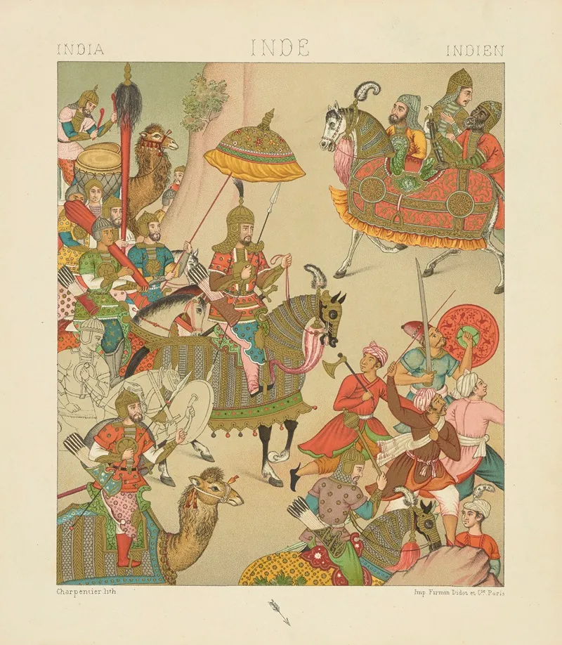 Costume De Guerre Du Xvie Siecle Empereur Mogol Conduisant Une Expedition Militaire