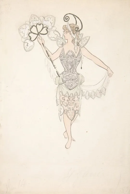 Costume Design For Lady With A Fan Wall Art by Basil Crage - High-Resolution Digital Print