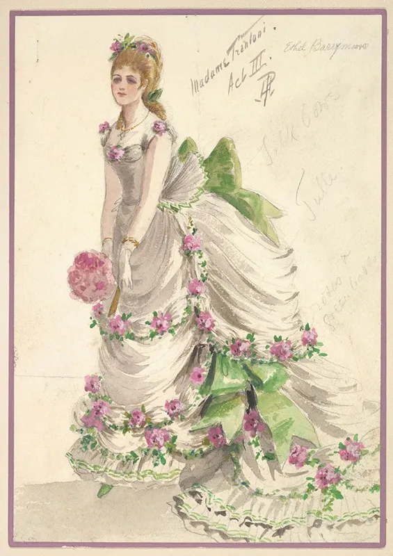 Costume Design For Madame Trentoni Act Iii Wall Art by Percy Anderson - High-Resolution Digital Print