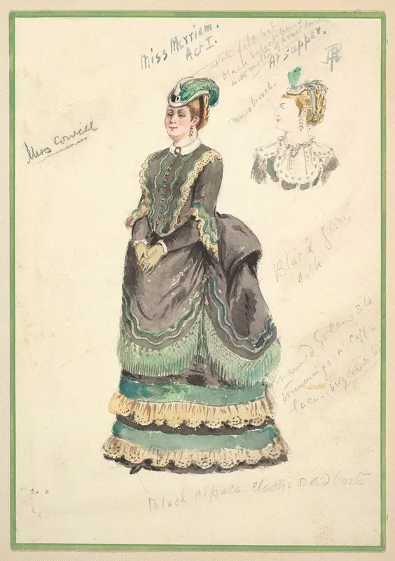Costume Design For Miss Merriam Act I Wall Art by Percy Anderson - High-Resolution Digital Print