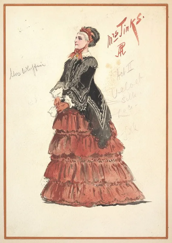 Costume Design For Mrs Jinks Act Ii Wall Art by Percy Anderson - High-Resolution Digital Print