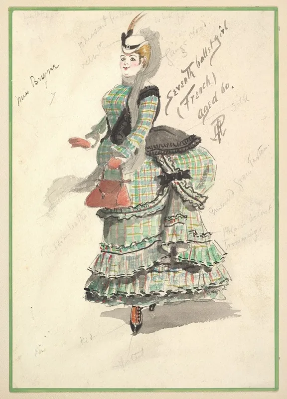Costume Design For Seventh Ballet Girl French Aged 60 Wall Art by Percy Anderson - High-Resolution Digital Print