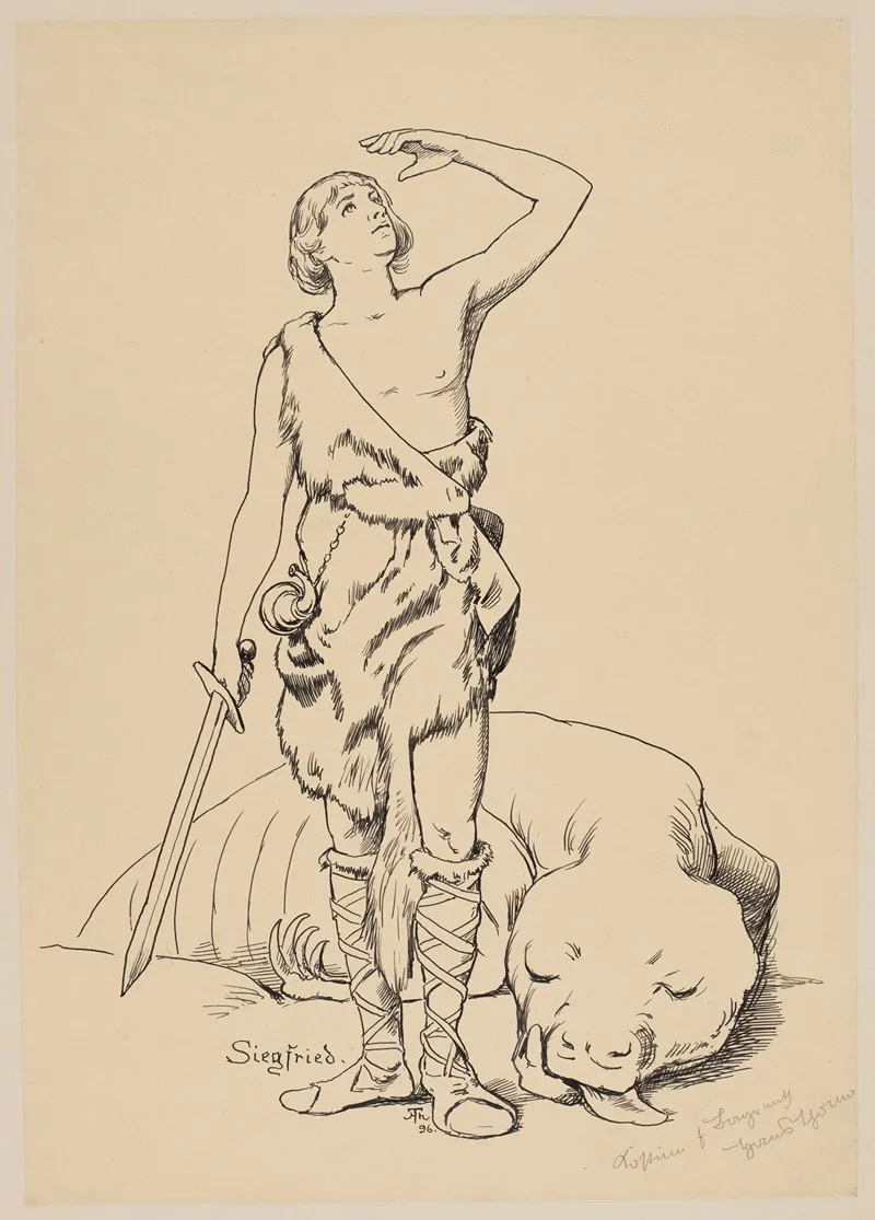 Costume Design For Siegfried 2 Wall Art by Hans Thoma - High-Resolution Digital Print