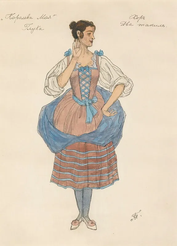 Costume Design For The May Queen Ii Wall Art by Alexander Yakovlevich Golovin - High-Resolution Digital Print