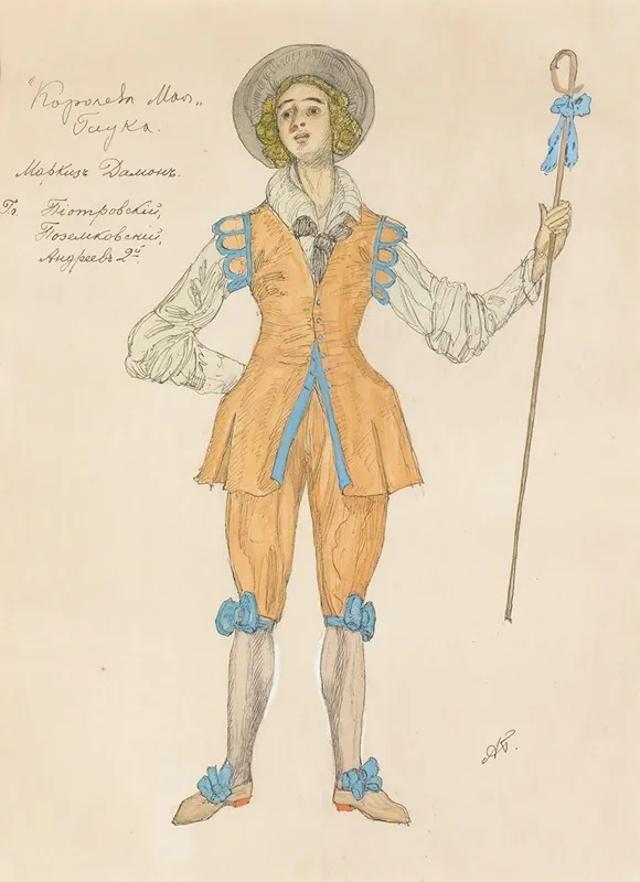 Costume Design For The May Queen Iii Wall Art by Alexander Yakovlevich Golovin - High-Resolution Digital Print