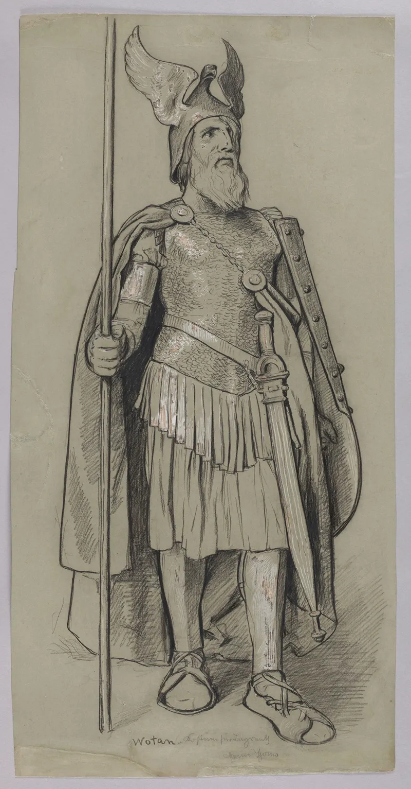 Costume Design For Wotan As The God Of War Wall Art by Hans Thoma - High-Resolution Digital Print