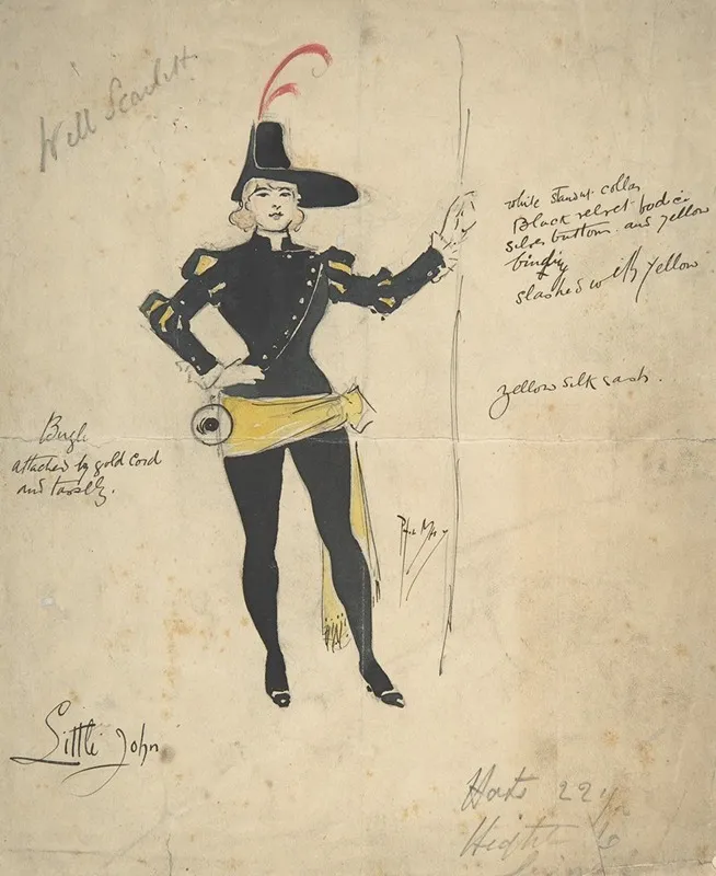 Costume Drawing For Little John Wall Art by Phil May - High-Resolution Digital Print