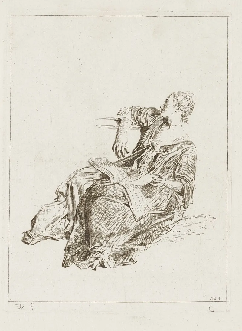 Costume Plate No 185 Wall Art by Antoine Watteau - High-Resolution Digital Print