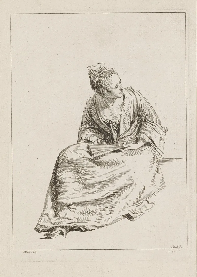 Costume Plate No 259 Wall Art by Antoine Watteau - High-Resolution Digital Print