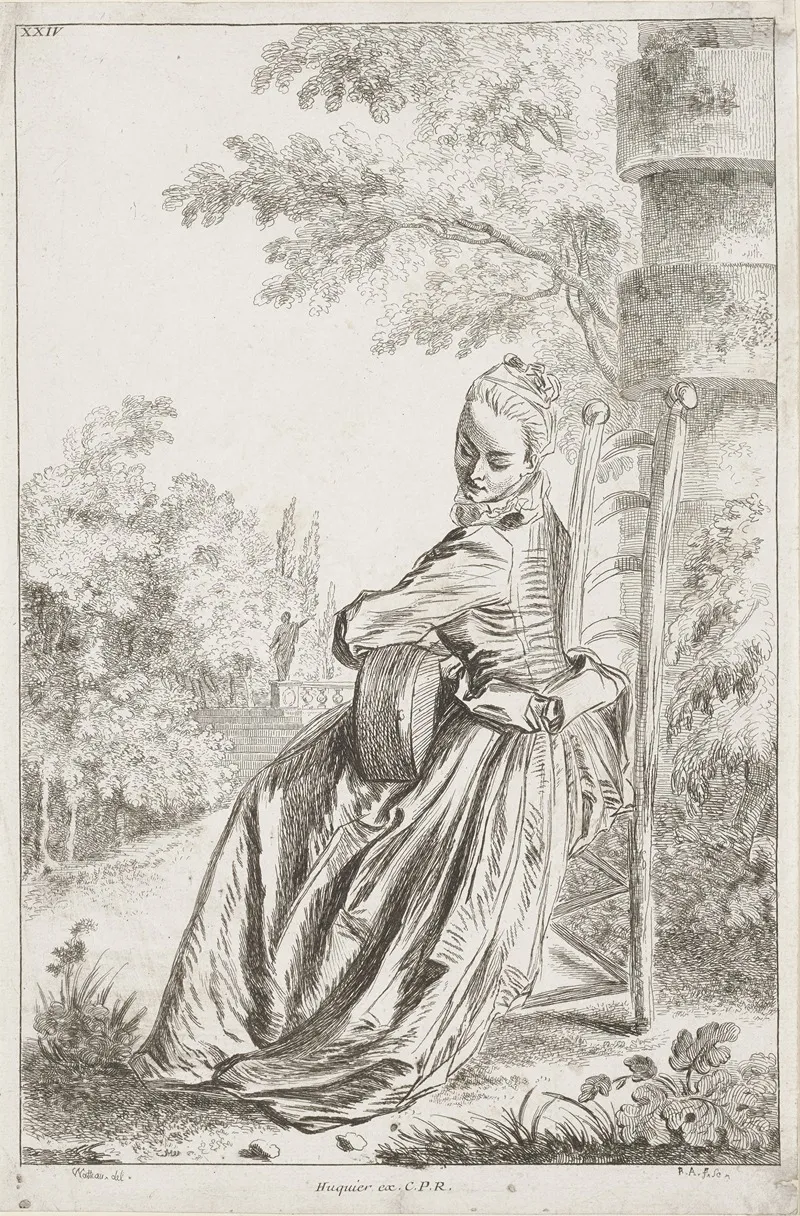 Costume Plate Xxiv Wall Art by Antoine Watteau - High-Resolution Digital Print