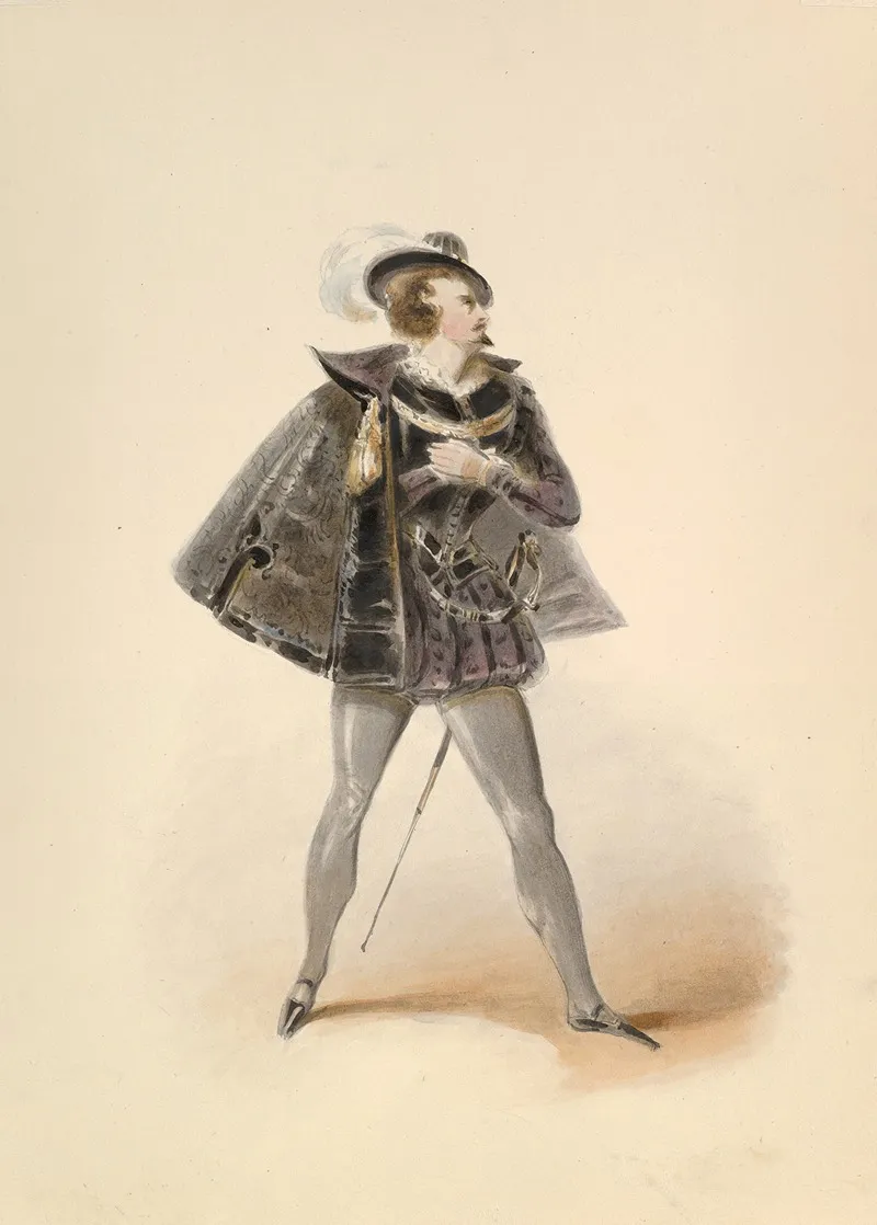Costume Study For Belmonte In The Abduction From The Seraglio By W A Mozart Wall Art by Johann Georg Christoph Fries - High-Resolution Digital Print