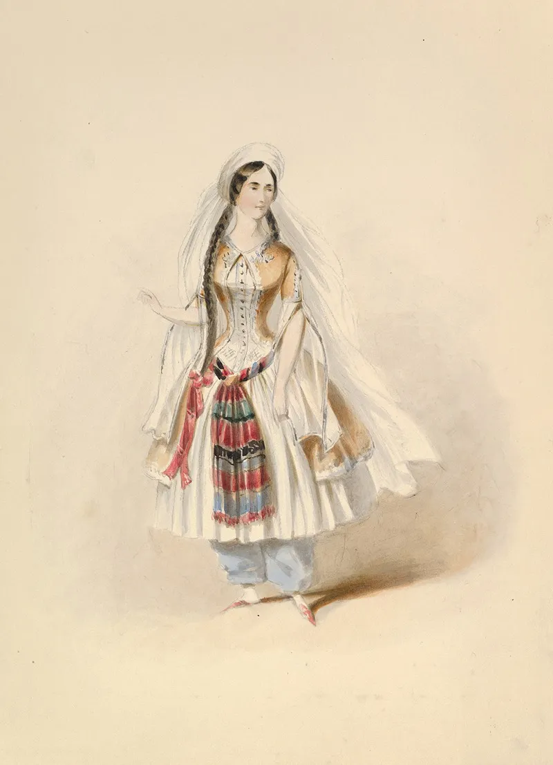 Costume Study For Blonde In The Abduction From The Seraglio By W A Mozart Wall Art by Johann Georg Christoph Fries - High-Resolution Digital Print