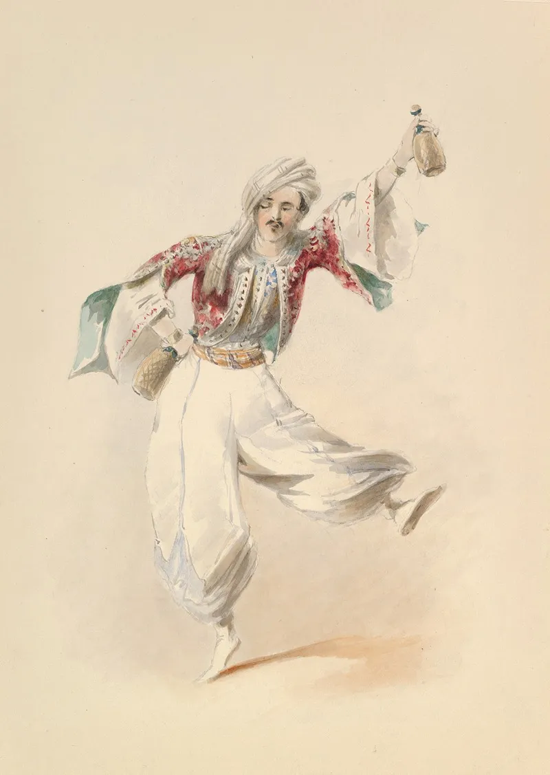 Costume Study For Pedrillo In The Abduction From The Seraglio By W A Mozart Wall Art by Johann Georg Christoph Fries - High-Resolution Digital Print
