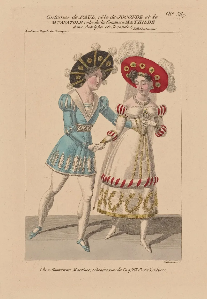 Costumes De Paul Role De Joconde Et De Mme Anatole Role De La Comtesse Mathilde Dans Astolphe Et Joconde Wall Art by Martinet-Hautecoeur - High-Resolution Digital Print