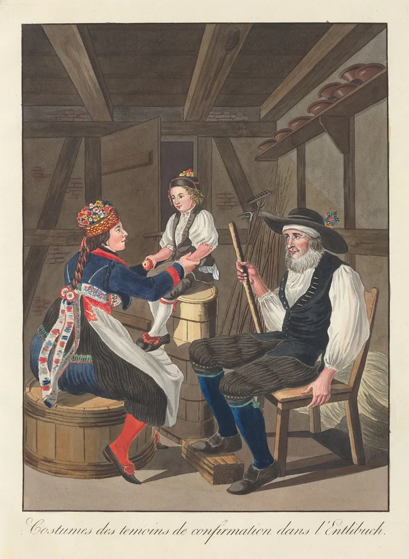 Costumes Des Temoins De Confirmation Dans Lentlibuch Wall Art by Joseph Reinhart - High-Resolution Digital Print