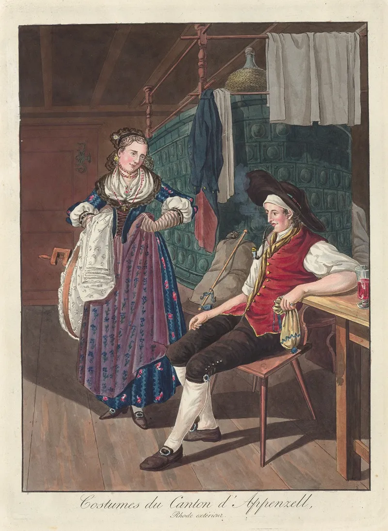 Costumes Du Canton Dappenzell Rhode Exterieur Wall Art by Joseph Reinhart - High-Resolution Digital Print