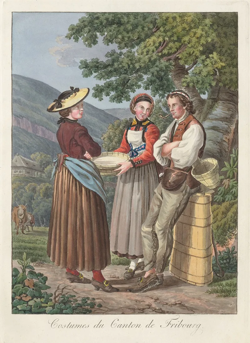 Costumes Du Canton De Fribourg Wall Art by Joseph Reinhart - High-Resolution Digital Print