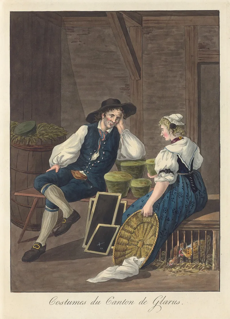 Costumes Du Canton De Glarus Wall Art by Joseph Reinhart - High-Resolution Digital Print