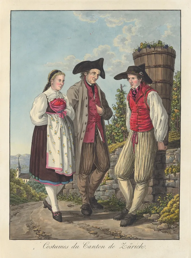 Costumes Du Canton De Zurich 3 Wall Art by Joseph Reinhart - High-Resolution Digital Print