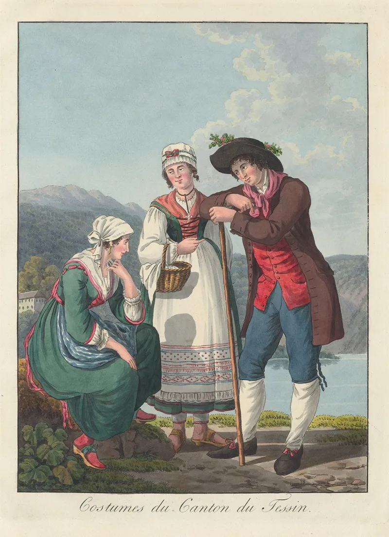 Costumes Du Canton Du Tessin Wall Art by Joseph Reinhart - High-Resolution Digital Print