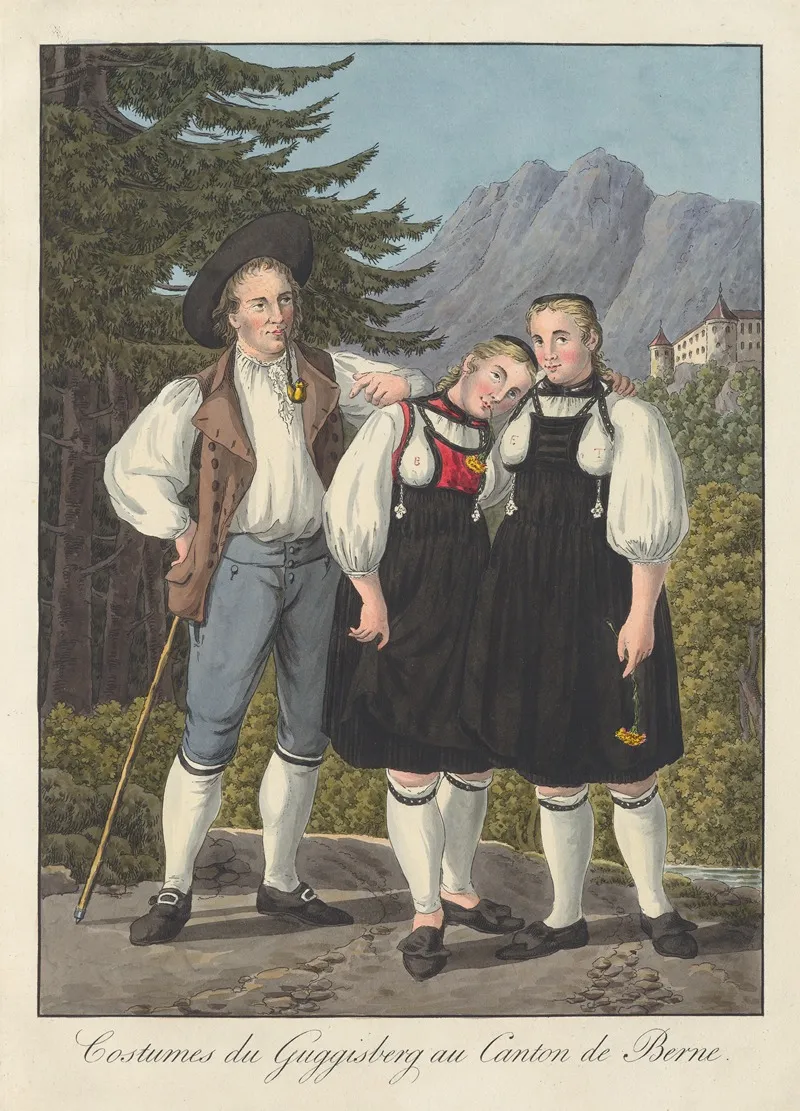 Costumes Du Guggisberg Au Canton De Berne Wall Art by Joseph Reinhart - High-Resolution Digital Print