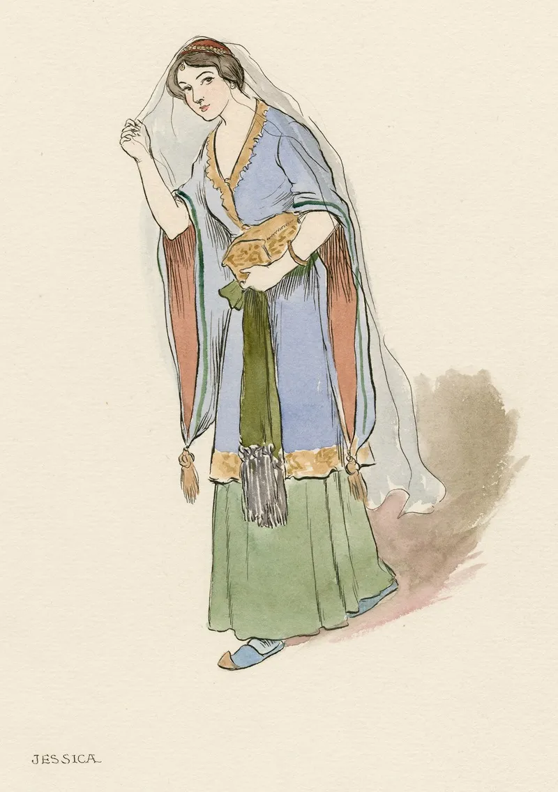 Costumes For Merchant Of Venice Merry Wives Of Windsor And Twelfth Night Pl 06 Wall Art by E.J.S. - High-Resolution Digital Print