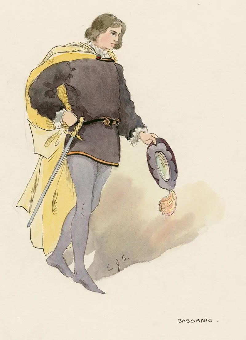 Costumes For Merchant Of Venice Merry Wives Of Windsor And Twelfth Night Pl 09 Wall Art by E.J.S. - High-Resolution Digital Print