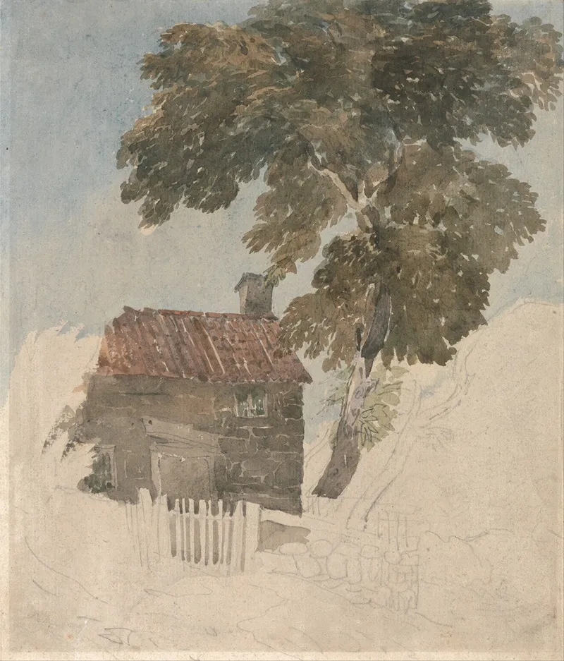 Cottage And Trees Wall Art by David Cox - High-Resolution Digital Print