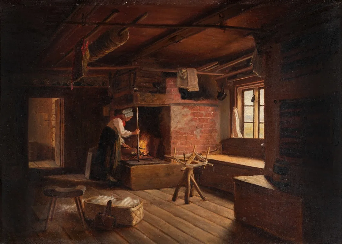 Cottage In Dalecarlia Wall Art by Geskel Saloman - High-Resolution Digital Print