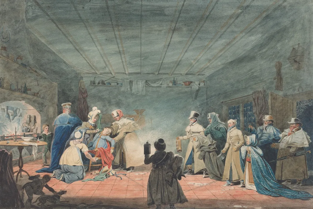 Cottagers Hospitality To Travellers Of The Coach Broke Down Wall Art by James Pollard - High-Resolution Digital Print