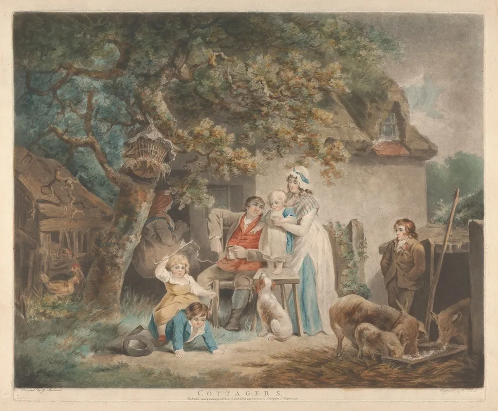 Cottagers Wall Art by George Morland - High-Resolution Digital Print