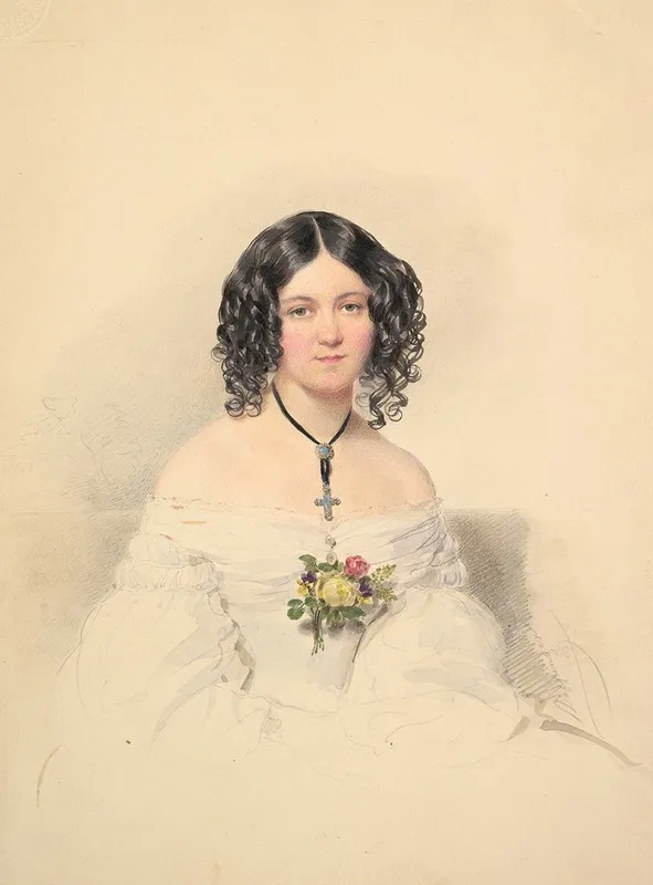 Countess Helene Esterhazy Nee Countess Bezobrazov Wall Art by Moritz Michael Daffinger - High-Resolution Digital Print