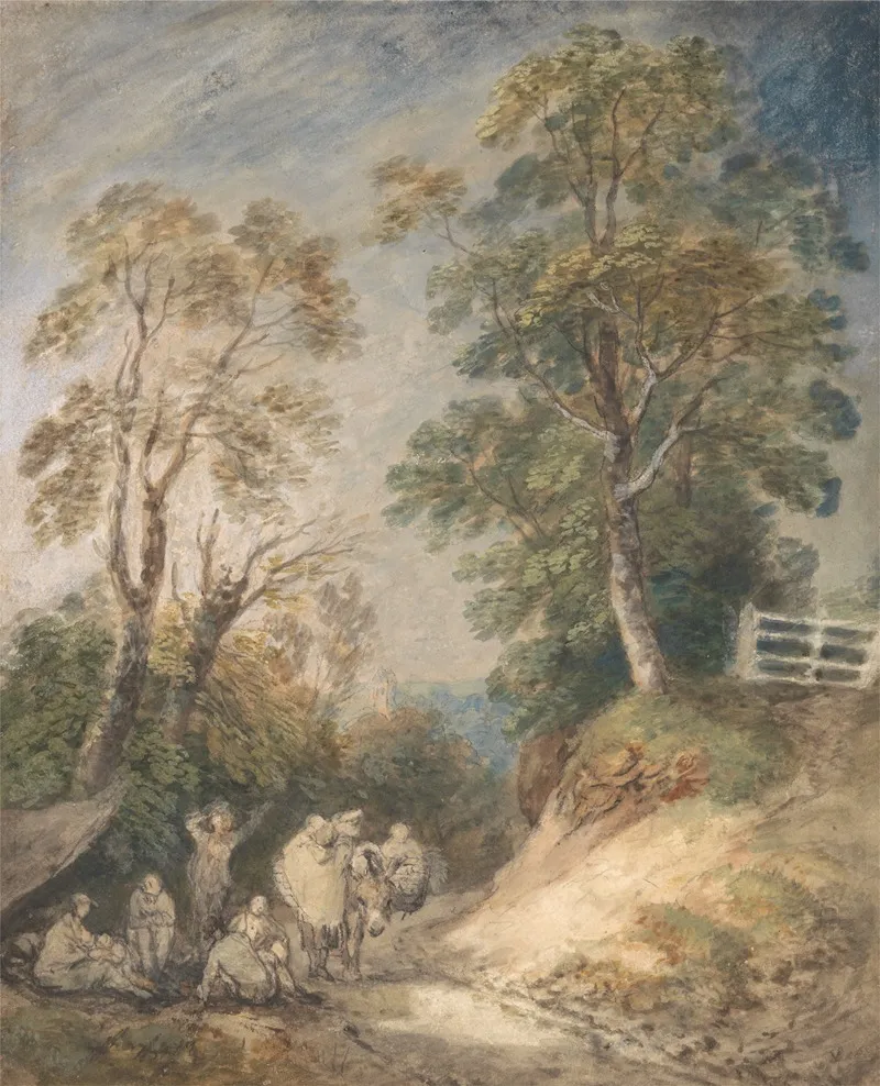 Country Lane With Gypsies Resting Wall Art by Thomas Gainsborough - High-Resolution Digital Print