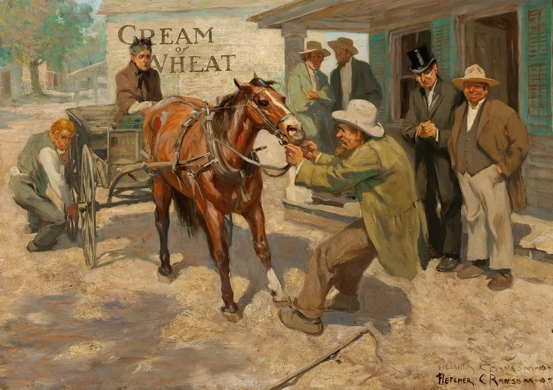 Country Life In America Cream Of Wheat Ad Illustration Wall Art by Fletcher Charles Ransom - High-Resolution Digital Print