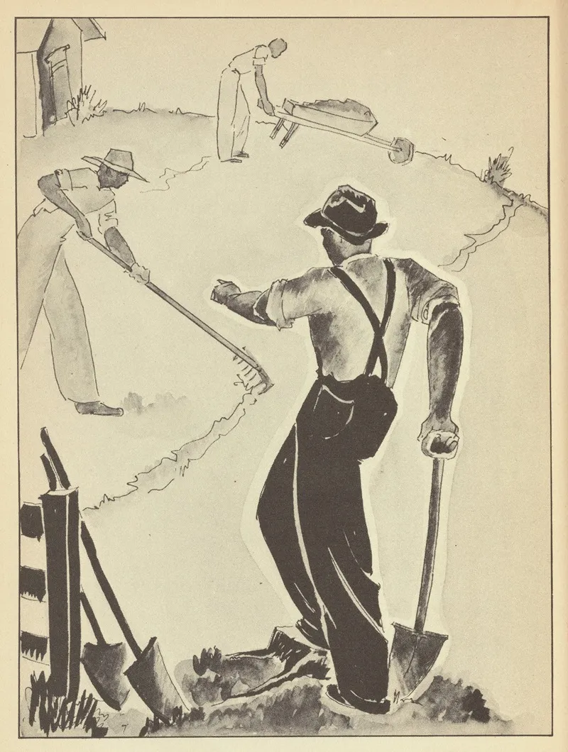 Country Life Stories Some Rural Community Helpers Pl29 Wall Art by Vernon Winslow - High-Resolution Digital Print