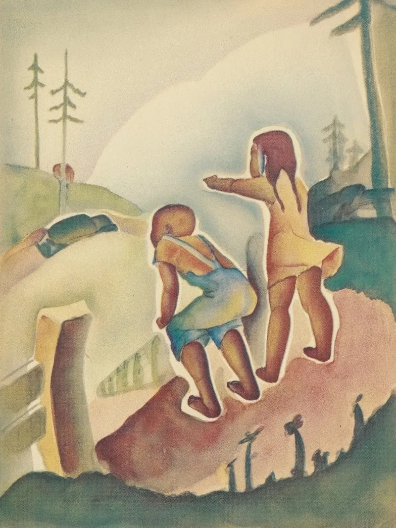 Country Life Stories Some Rural Community Helpers Pl2 Wall Art by Vernon Winslow - High-Resolution Digital Print