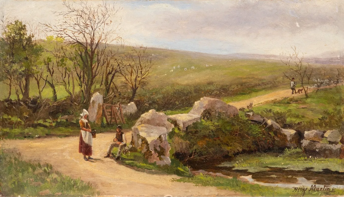 Country Road In Cornwall Wall Art by Henry Martin - High-Resolution Digital Print