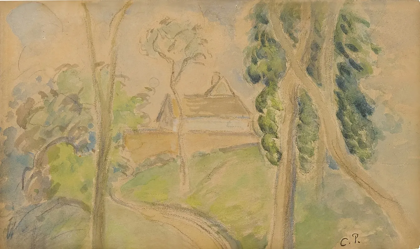 Country Scene With A House Along A Road