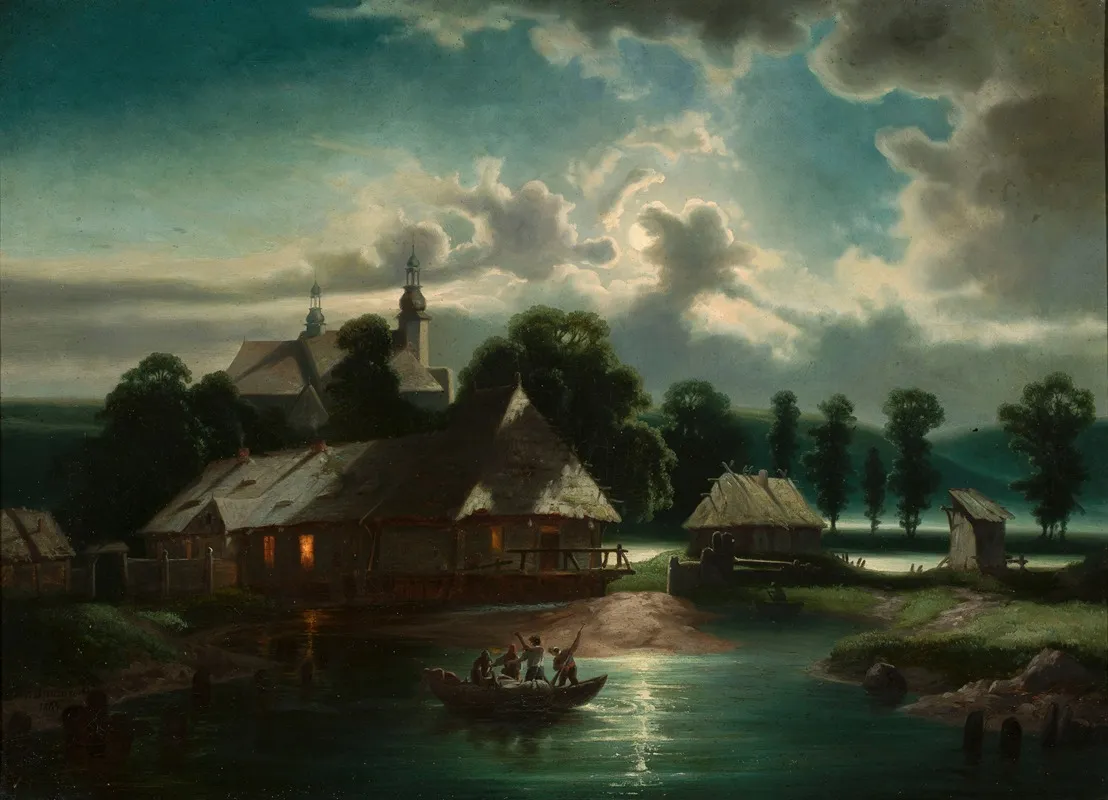 Countryside Landscape At Night