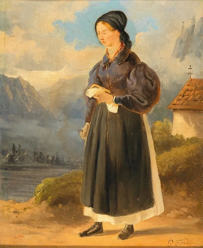 Countrywoman From The Salzkammergut Wall Art by Peter Fendi - High-Resolution Digital Print