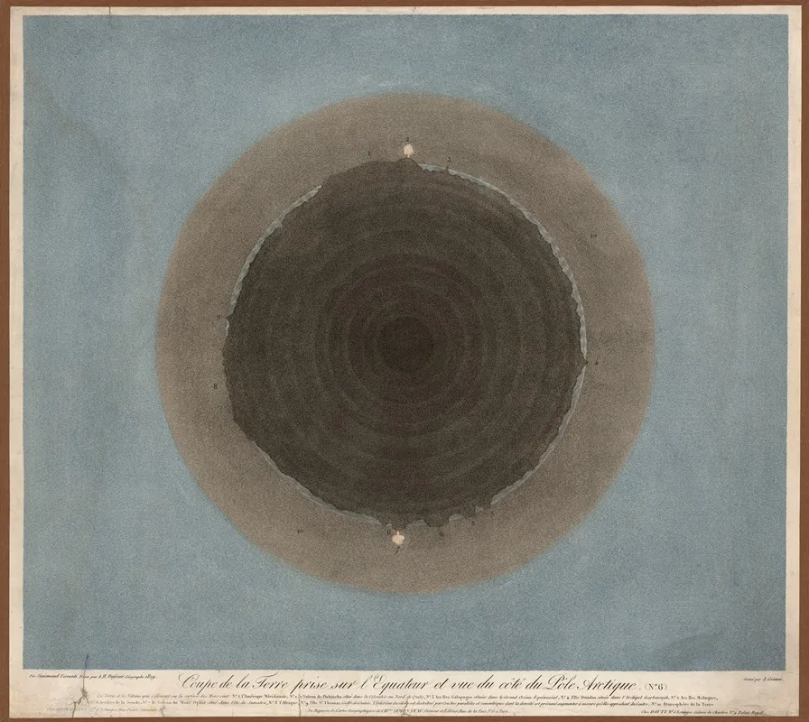 Coupe De La Terra Prise Sur L Equateur Et Vue Du Cote De Pole Arctique Wall Art by Sigismond Visconti - High-Resolution Digital Print