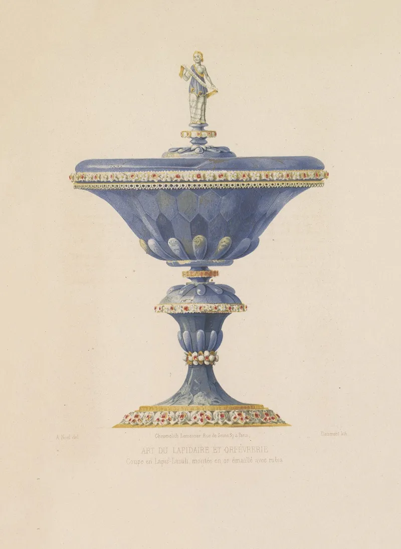 Coupe En Lapis Lazuli Montee En Or Emaille Avec Rubis Wall Art by Joseph Rose Lemercier - High-Resolution Digital Print