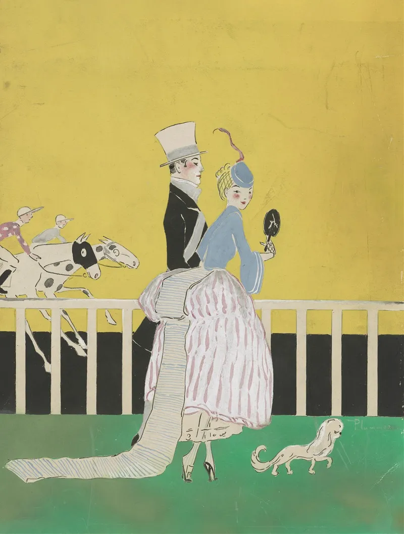 Couple At The Races Wall Art by Ethel Plummer - High-Resolution Digital Print