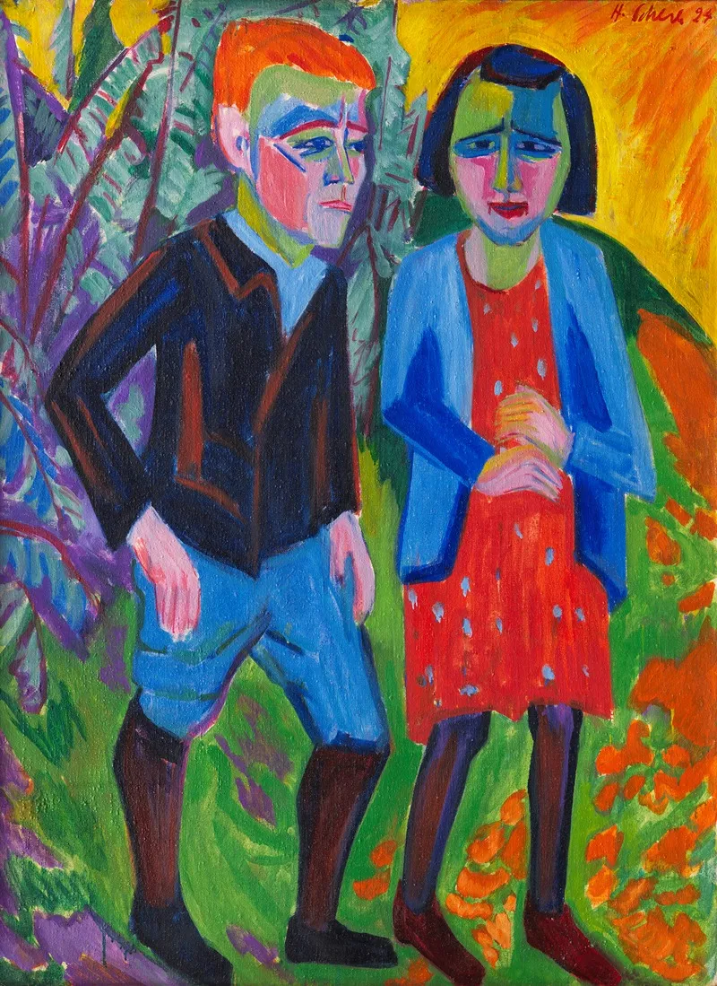 Couple In A Landscape Wall Art by Hermann Scherer - High-Resolution Digital Print