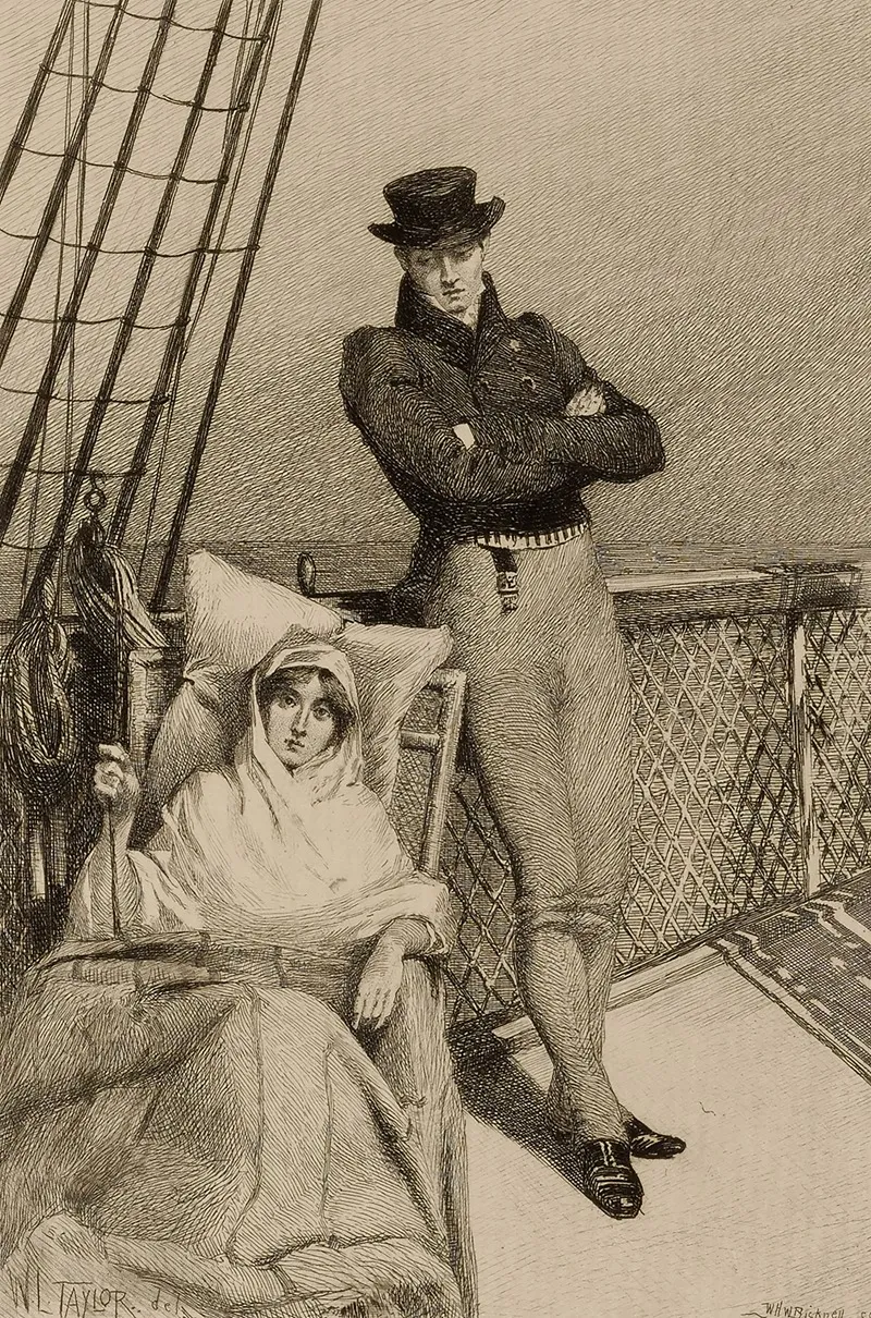 Couple On Deck Of Ship