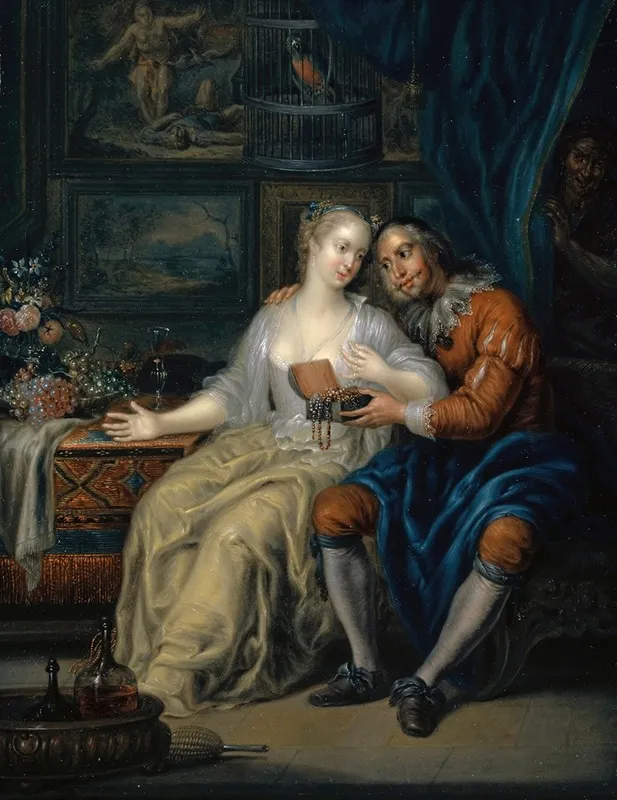 Couple With Matchmaker Wall Art by Johann Georg Platzer - High-Resolution Digital Print