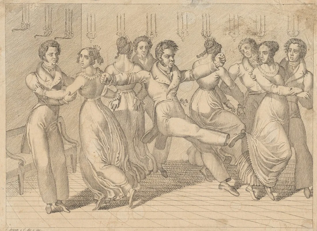 Couples Dancing In An Interior Wall Art by Carlo Arienti - High-Resolution Digital Print
