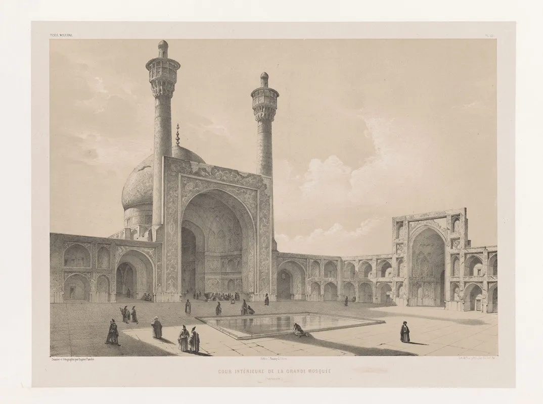 Cour Interieure De La Grande Mosquee Ispahan
